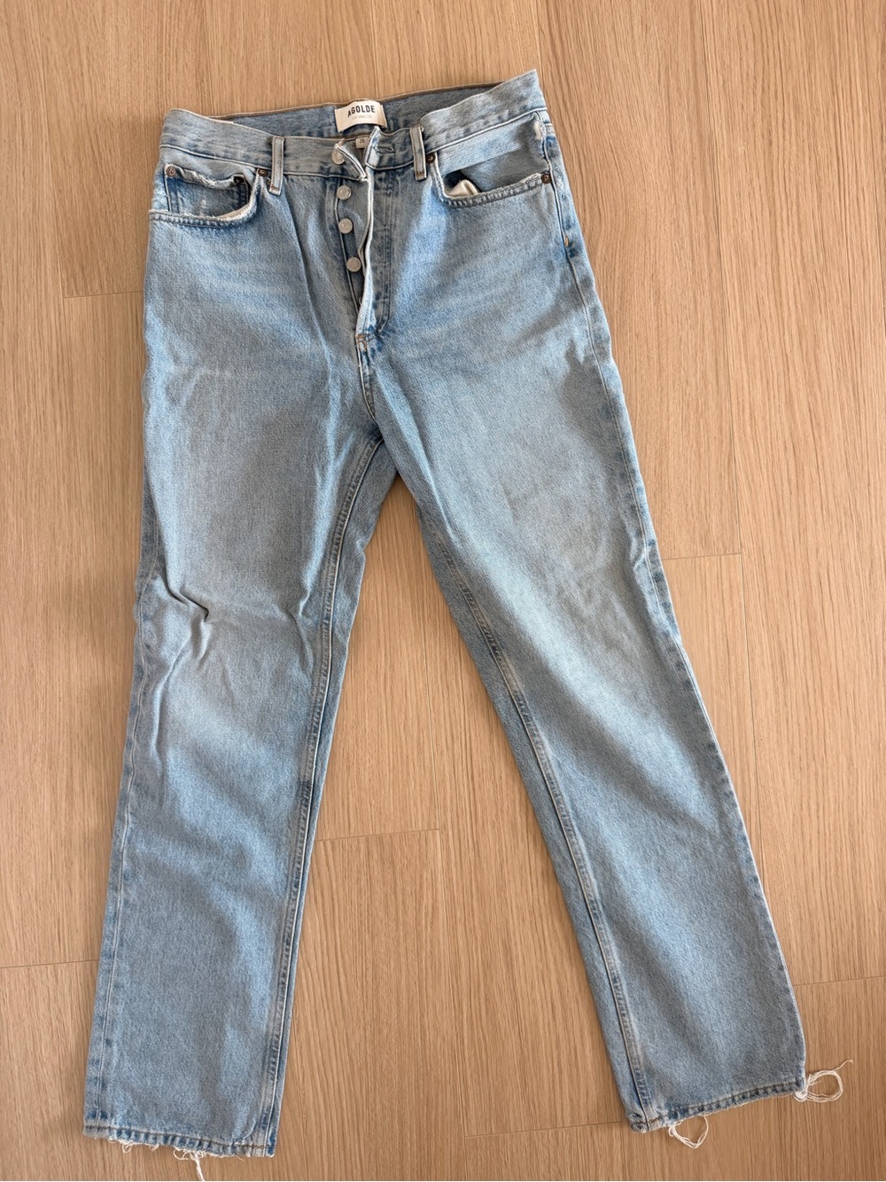 Agolde Light Blue Lana Straight Leg Jeans